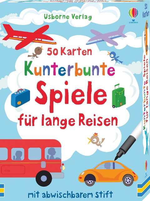 »50 Karten: Kunterbunte Spiele für lange Reisen« — USBORNE